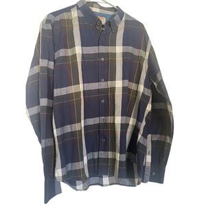 Hummer Men's Button-Down Plaid Multicolor Long Sleeve Dress Shirt Size XL